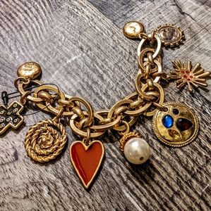 Chico's Heart Charm Gold Bracelet